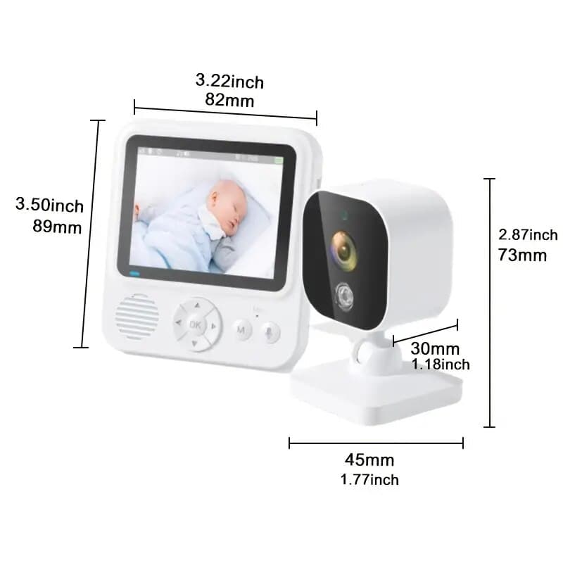 Baby Monitor Digital Wireless Audio-Video Smart BabyCam idealSTORE, Ecran HD 2, 8 inch LCD, 8 Cantece de Adormit, Monitorizare Temperatura, Functie Nocturna, Mod VOX, Bidirectional, ECO Mode, Rotire 360°, Memento de Alaptare, 5 Ceasuri pentru Alarma, Raza — imaginea 3
