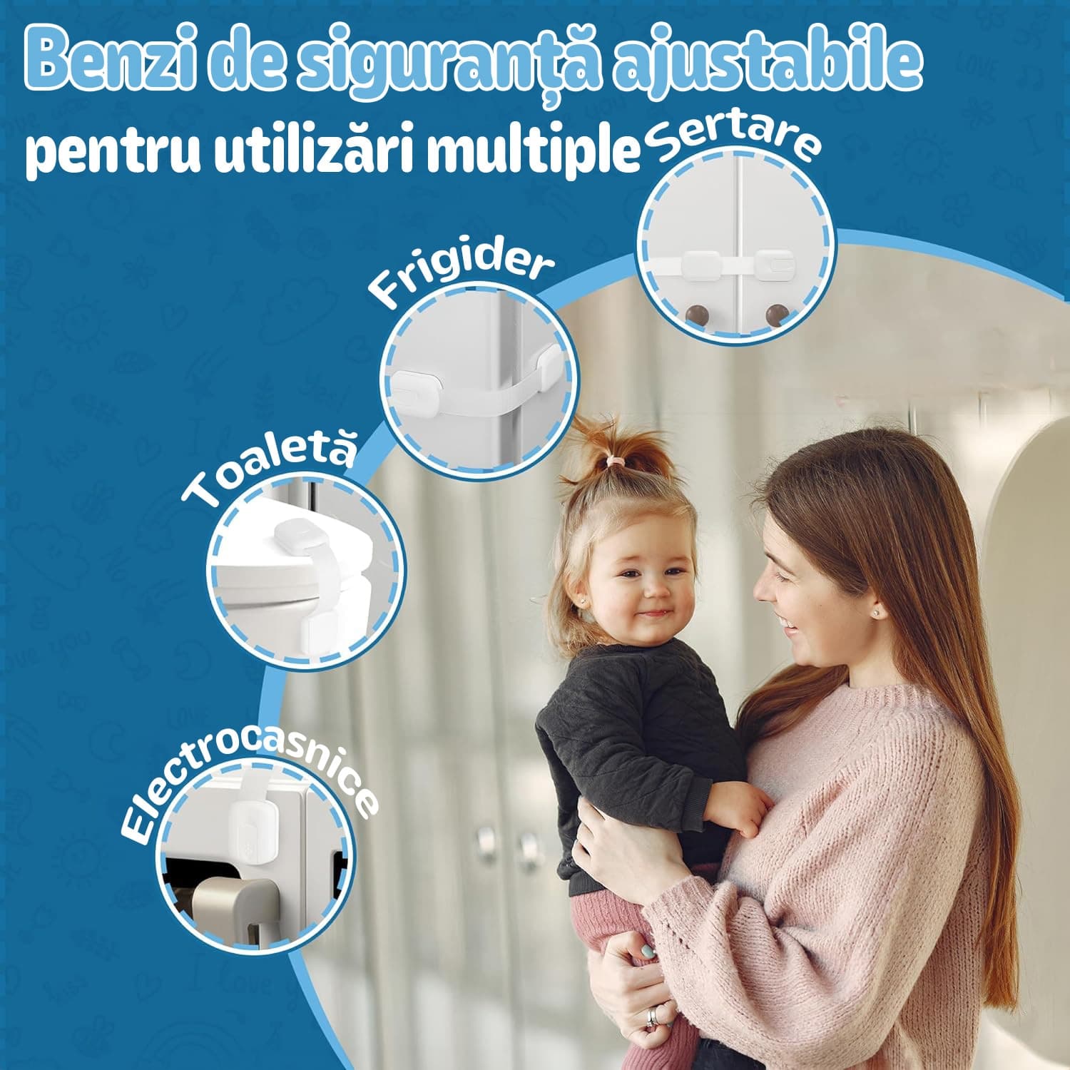 Set Siguranta Copii 35 Piese MONDESA® - Blocatoare Usi si Sertare, Protectii Colturi Mobilier si Capace Prize, Opritoare Usi, Prevenire Accidente si Siguranta sporita pentru Bebe, Multicolor — imaginea 4