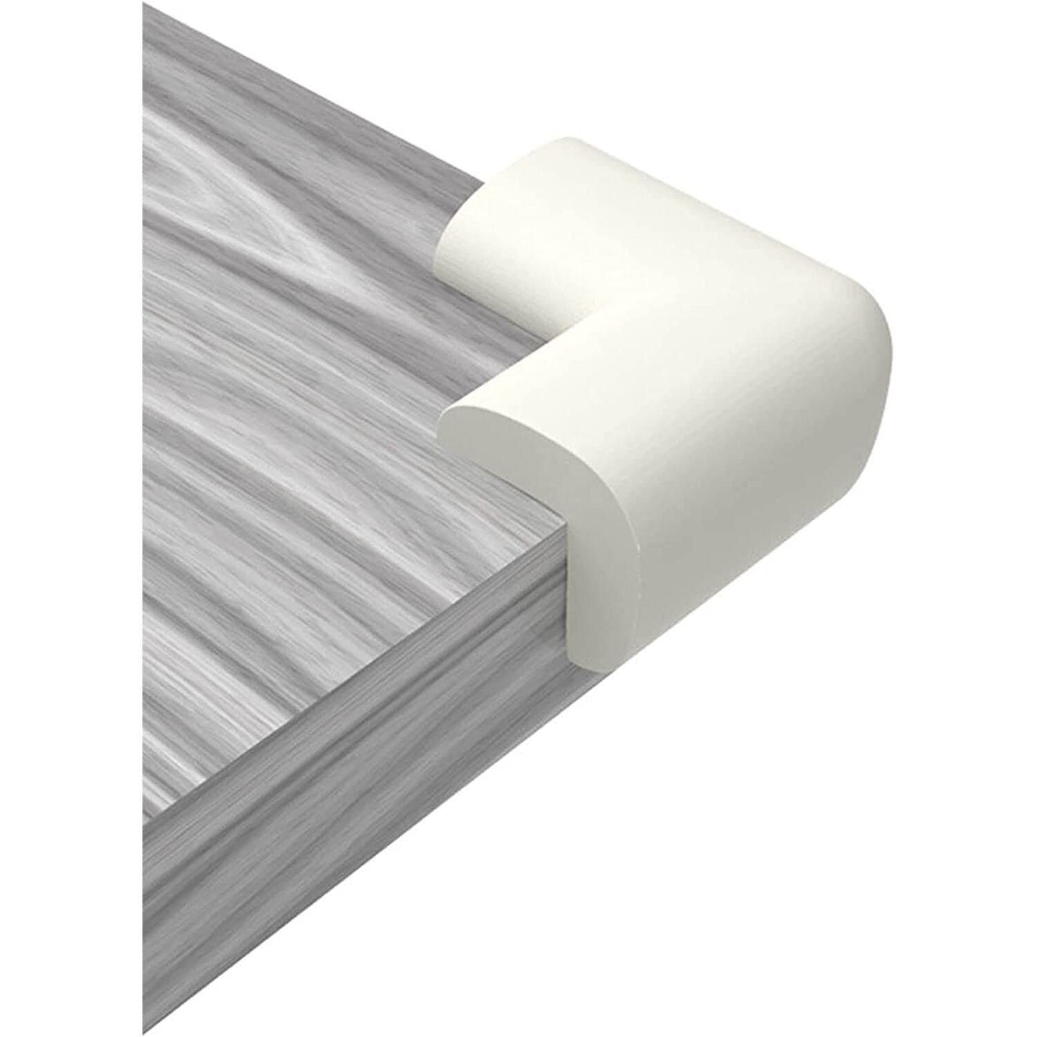 Banda protectie colturi si margini mobila, Zenai, groasa, 2m, 4 coltare incluse, adeziv 3M, siguranta copii, alb fildes — imaginea 5