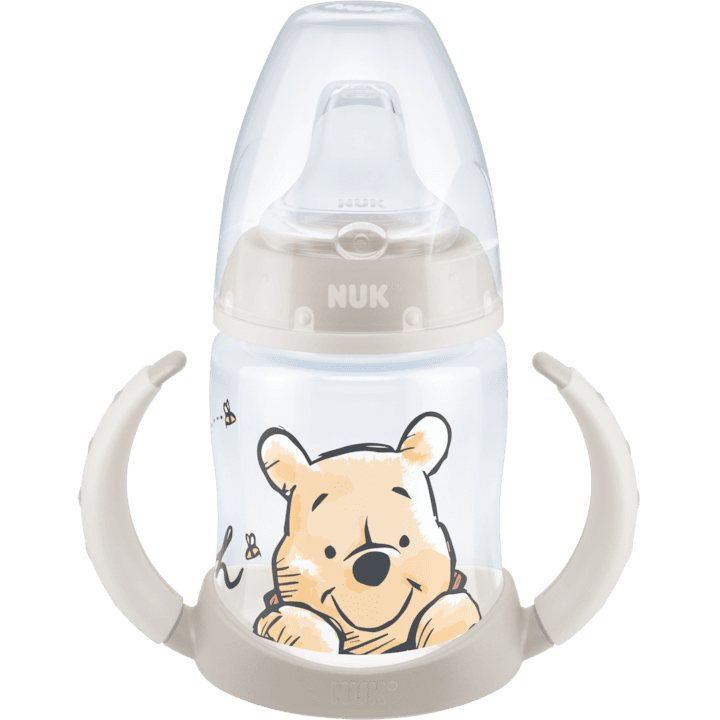 Biberon cu toarte, NUK, DISNEY, cu tetina de invatare, 150 ml, 6-18 luni,BEJ