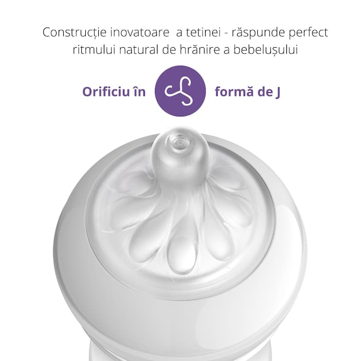 Biberon Philips Avent Natural Response SCY670/01, cu dispozitiv anticolici AirFree, 125 ml, tetina care functioneaza ca sanul mamei, cu debit 2, tetina fara scurgeri, +0 luni, fara BPA, usor de curatat — imaginea 2