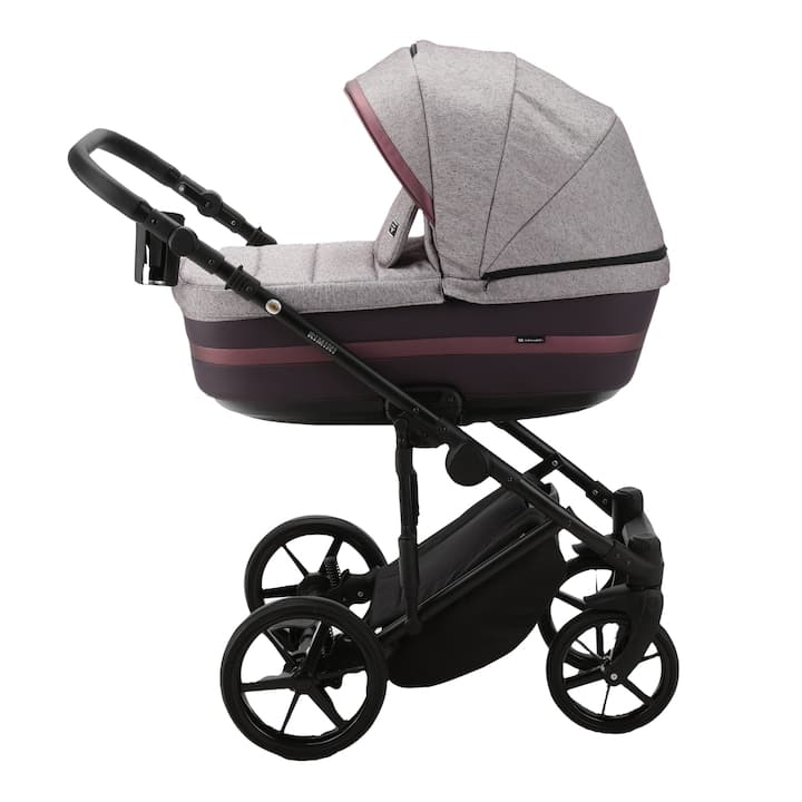 Carucior 3 in 1 ADAMEX RIMINI ALU, LUX Collection, Linen & EcoLeather RY40, Gri/Bordeaux — imaginea 2