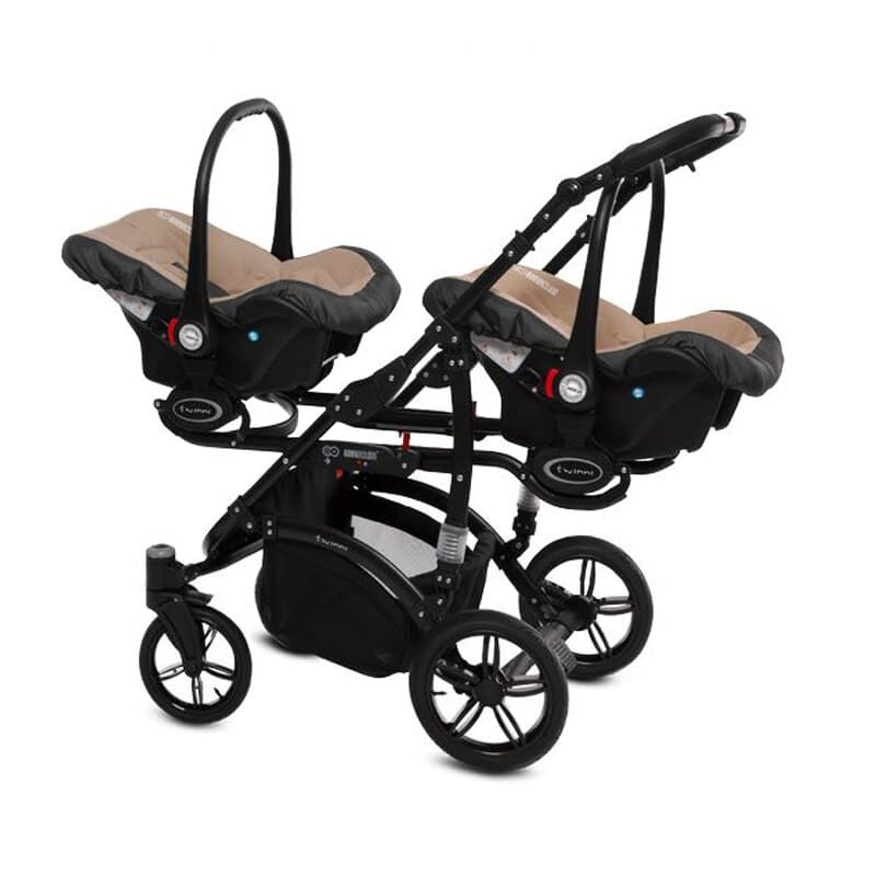 Carucior 3 in 1 pentru gemeni BabyActive Twinni CGBA-1M-2, Bej — imaginea 3