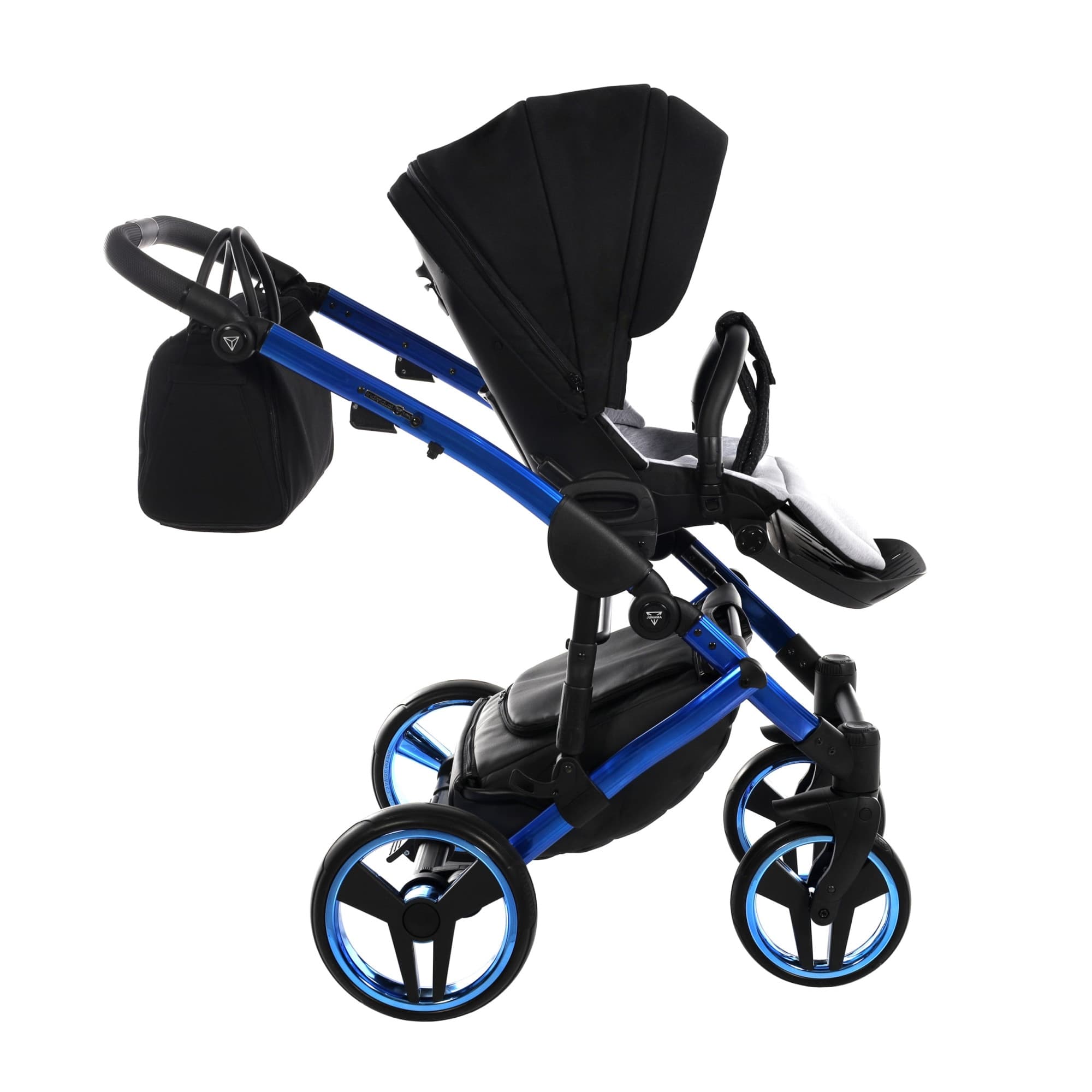 Carucior Individual V2, Junama, 3in1, Aluminiu, Negru/Albastru — imaginea 3