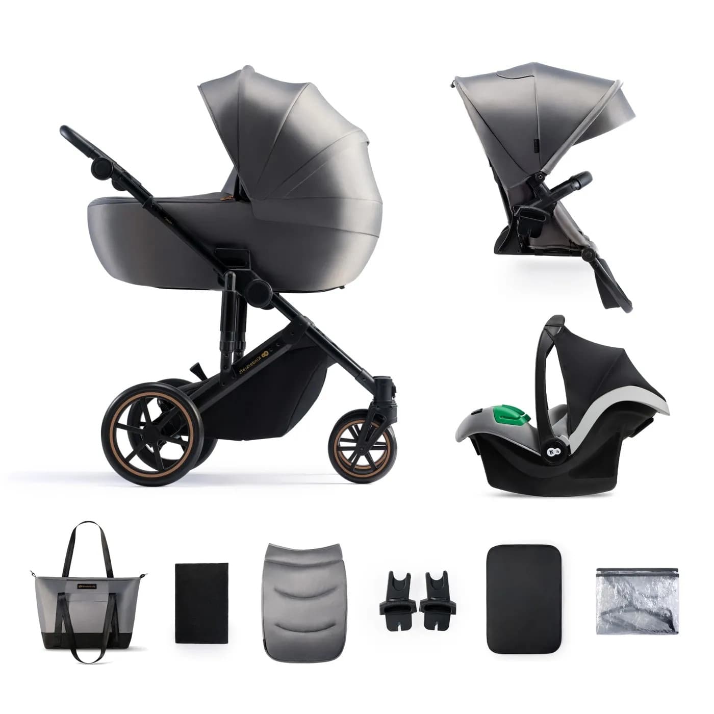 Carucior 3 in 1 Kinderkraft prime 2 3in1 mink pro grey — imaginea 2