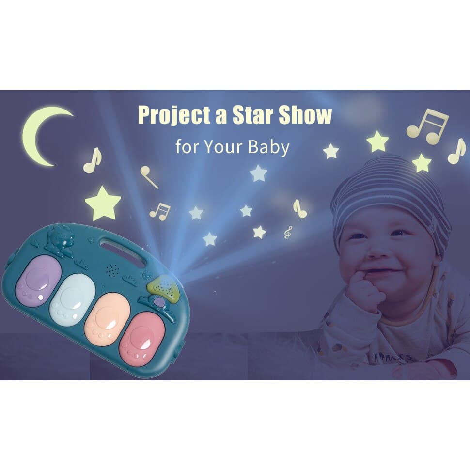 Saltea de activitati pentru bebelusi, covoras de joaca multifunctional, interactiv, 5 jucarii senzoriale, muzica si lumini, albastru, 0 luni + — imaginea 4