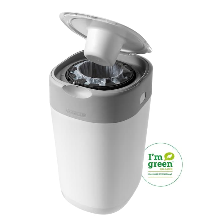 Pachet Cos pentru scutece + 4 Rezerve Tommee Tippee Sangenic Twist and Click Reciclabil, Alb/Gri — imaginea 2