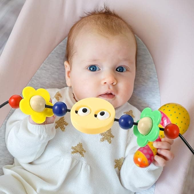 Balansoar Bebelusi, leagan bebe, 3 Pozitii de Inclinare, Pliabil, Material Moale, Albastru deschis — imaginea 4