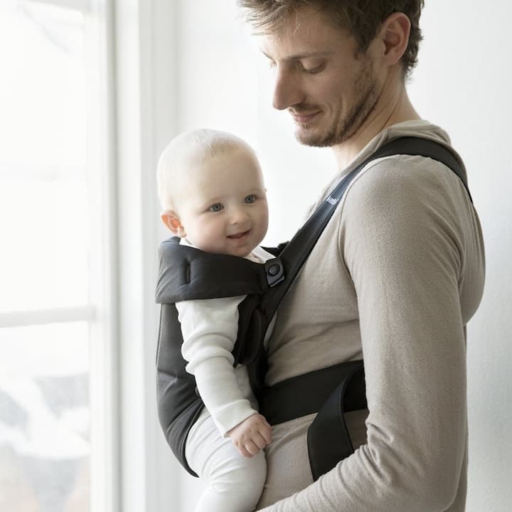 Marsupiu anatomic BabyBjorn Mini, Bumbac, Negru — imaginea 2