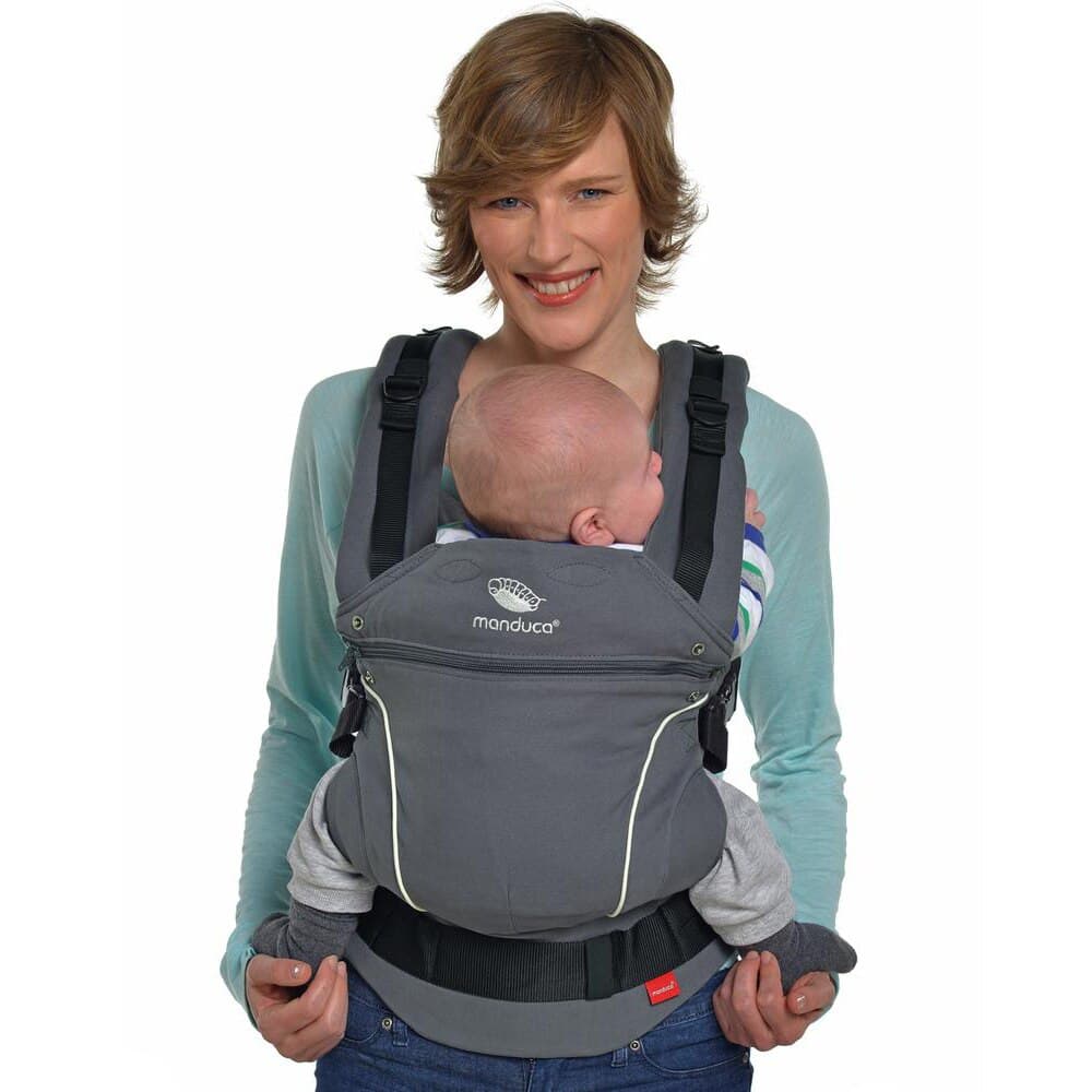 Marsupiu Manduca First PureCotton DarkGrey, pana la 20 kg, 3 pozitii, Gri — imaginea 3