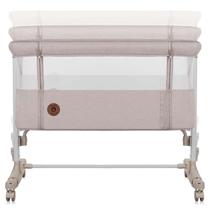 Patut co-sleeper, Lionelo, Aurora, 3 in 1, Cu leganare si setare unghiulara, Include saltea cu densitate T25 si geanta transport, Reglabil in 5 pozitii, Pana la 9 kg, 0 luni+, 85x60x66 cm, Certificari EN 1130:2019+AC:2020, EN 16890:2, Bej — imaginea 2