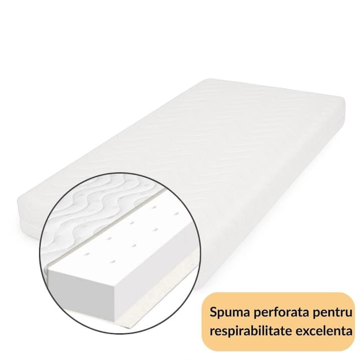 Saltea patut bebe antialergica cu ventilatie Kidizi Air 120x60x10 cm, husa detasabila si lavabila, 0-3 ani — imaginea 2