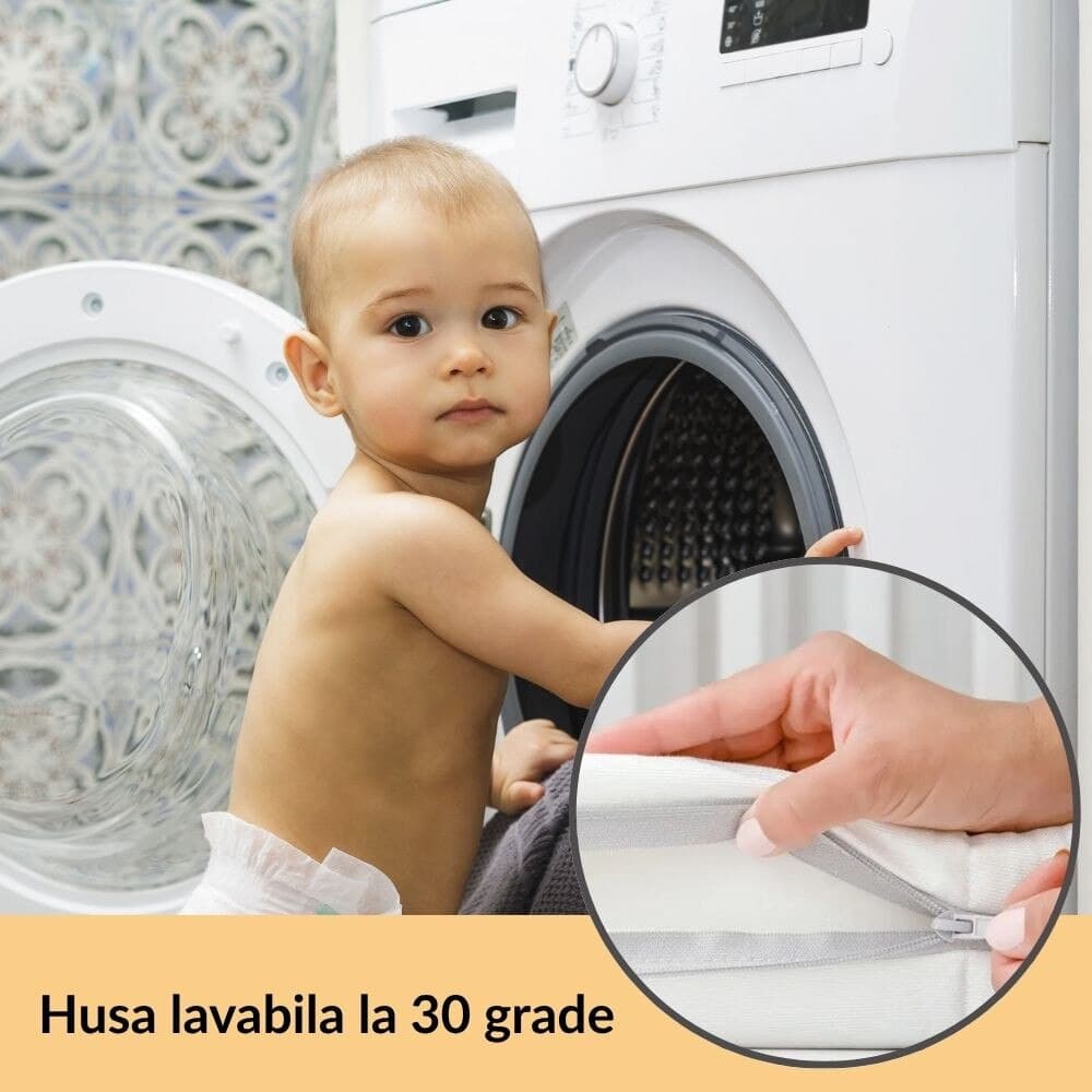 Saltea patut bebe antialergica cu ventilatie Kidizi Air 120x60x10 cm, husa detasabila si lavabila, 0-3 ani — imaginea 4