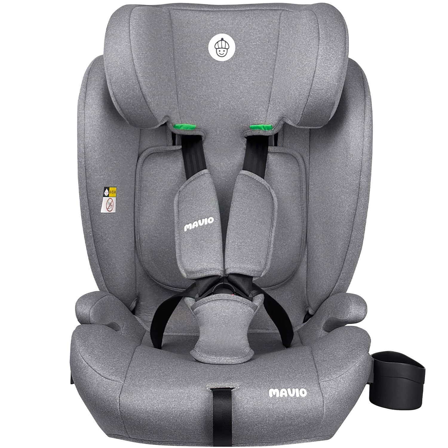 Scaun Auto Copii Mavio®, Model Active, ISOFIX + Top Tether, 76 – 150 cm, 9 – 36 kg, Copii 1 – 12 ani, Montaj cu Fata la Sensul de Mers, Tetiera Reglabila, Protectie Impact Lateral, Centura Siguranta 3 Puncte, Omologat R129, Gri/Roz — imaginea 3