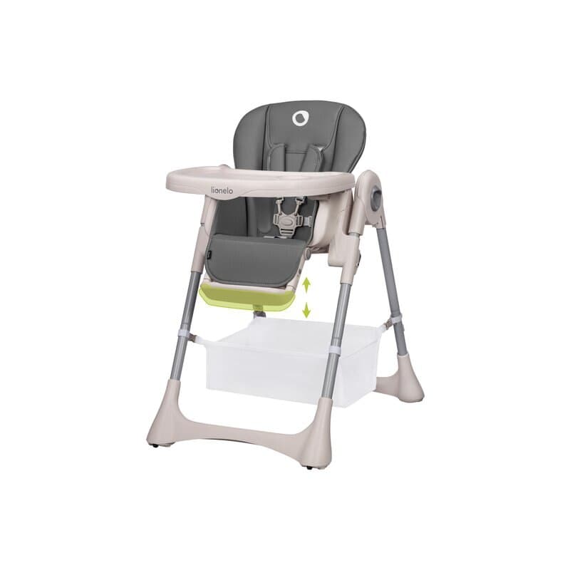 Scaun de masa, Lionelo, Zanna, Reglabil, 4 Pozitii pe inaltime, Spatar reglabil in 3 pozitii, Pliabil, din Metal, Conform cu standardul european de securitate EN14988, Gri — imaginea 3