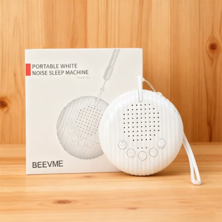 Dispozitiv generare Sunete Albe, 10 melodii perfecte pentru copii si adulti, portabil, timer, Autonomie 24h, Reincarcabil, White Noise, Alb — imaginea 2