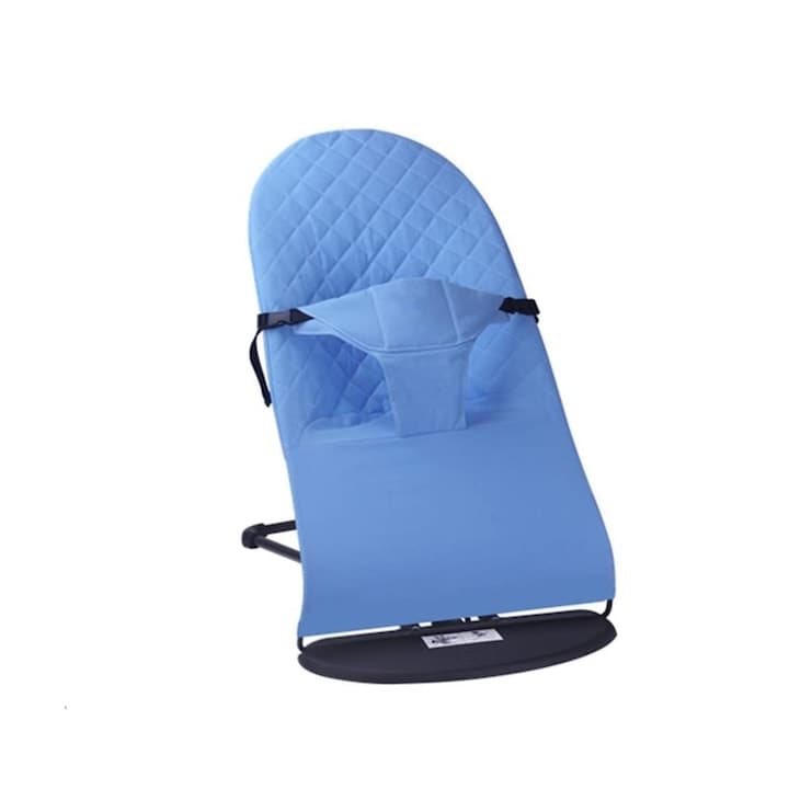 Balansoar Bebelusi, leagan bebe, 3 Pozitii de Inclinare, Pliabil, Material Moale, Albastru deschis