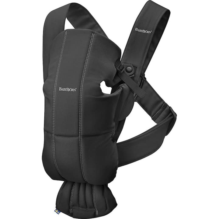 Marsupiu anatomic BabyBjorn Mini, Bumbac, Negru