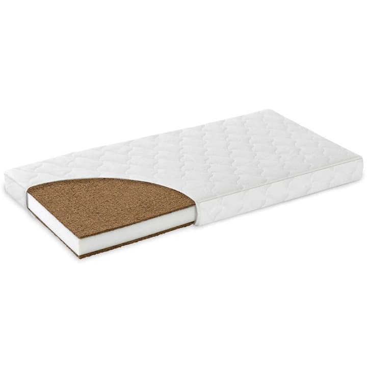 Saltea Copii Patut Fibra Cocos 120x60x12 Husa detasabila, lavabila - alba, MyKids